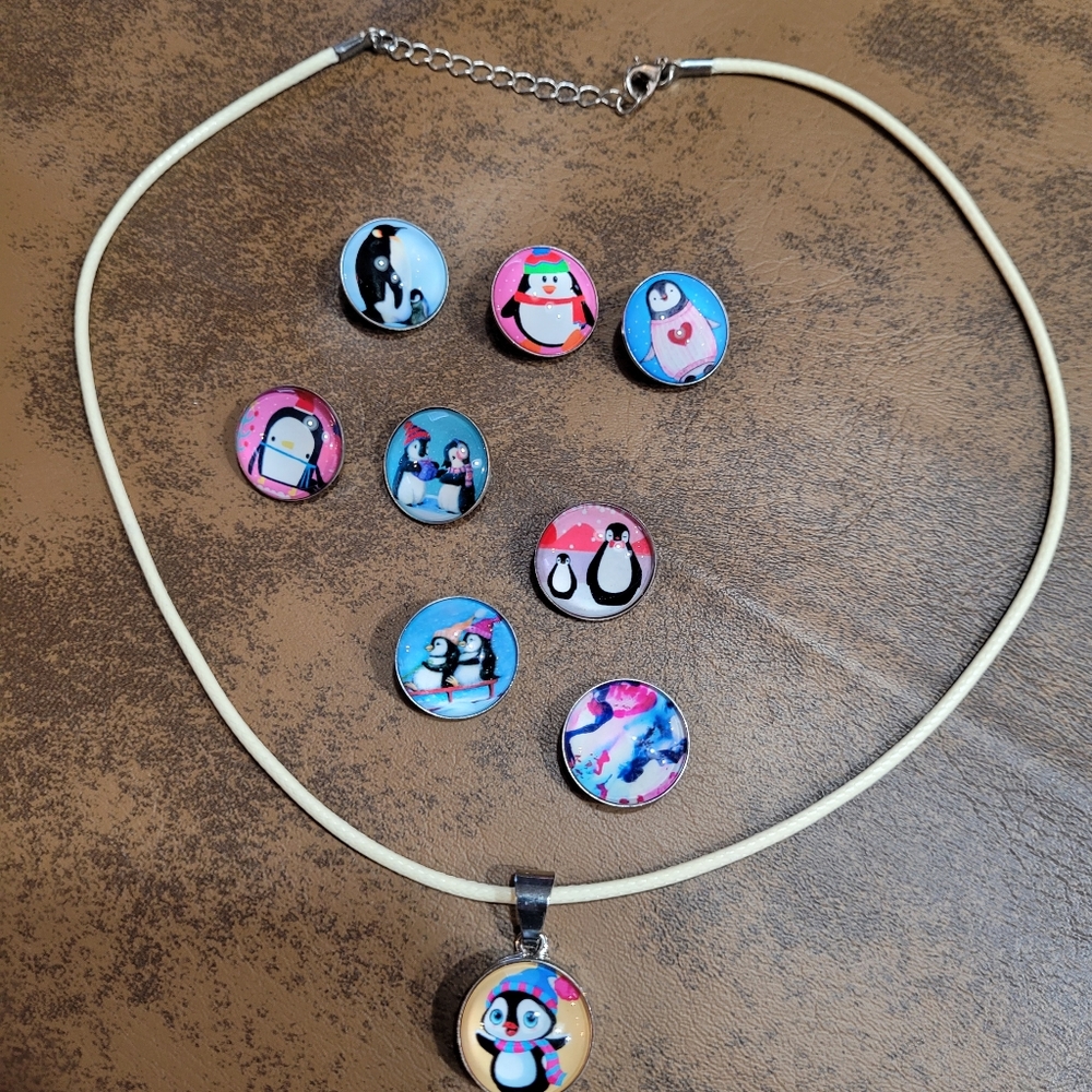 Interchangeable Snap On Pendant Necklace